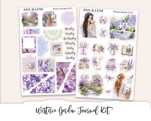 WISTERIA GARDEN  Mini Journal Sticker Kit