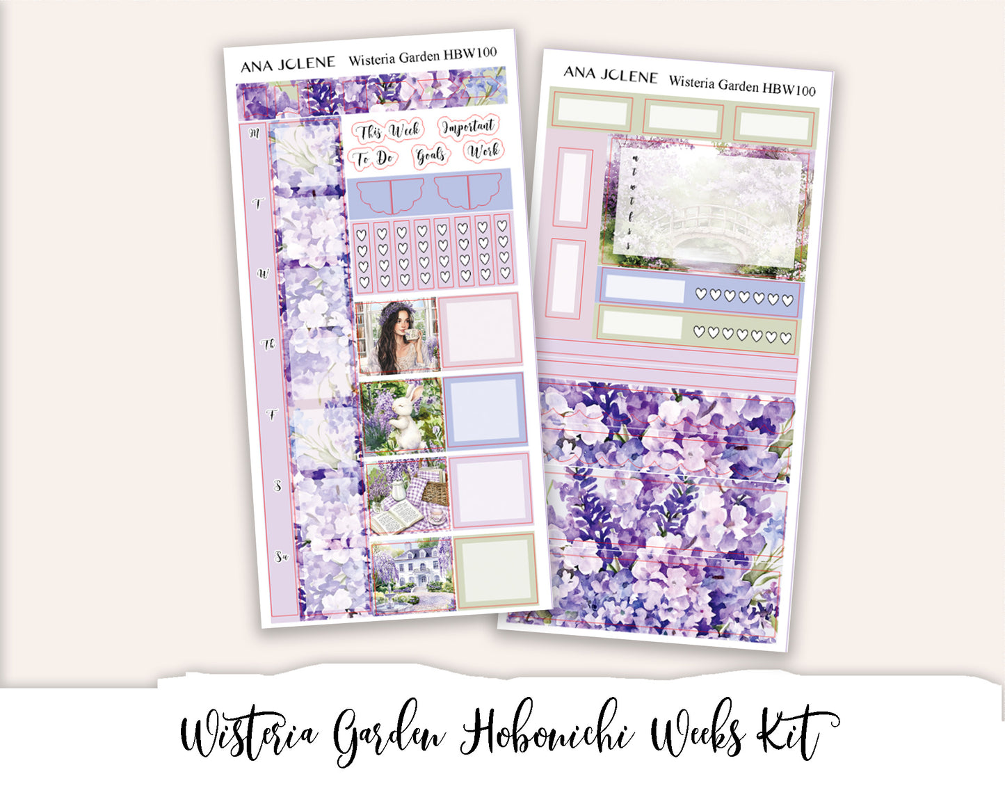 WISTERIA GARDEN Hobonichi Weeks Planner Sticker Kit