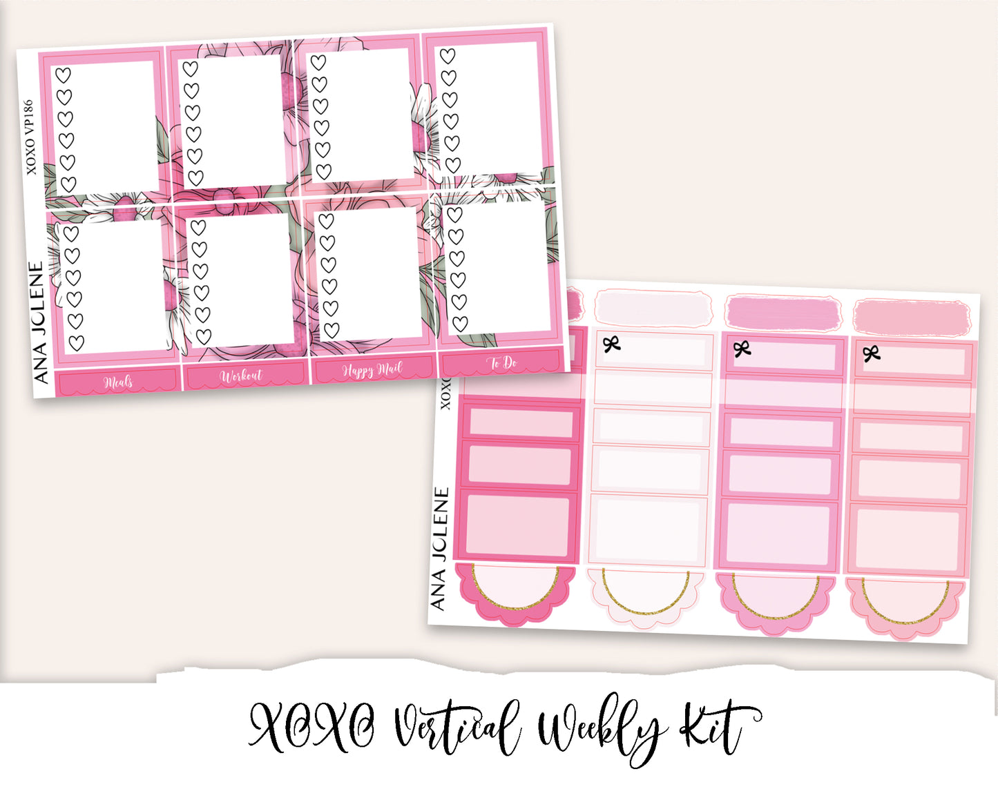 XOXO Planner Sticker Kit (Vertical Weekly)