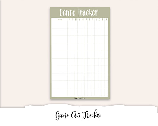 Genre Tracker Full Page Sticker - A5 Reading Journal