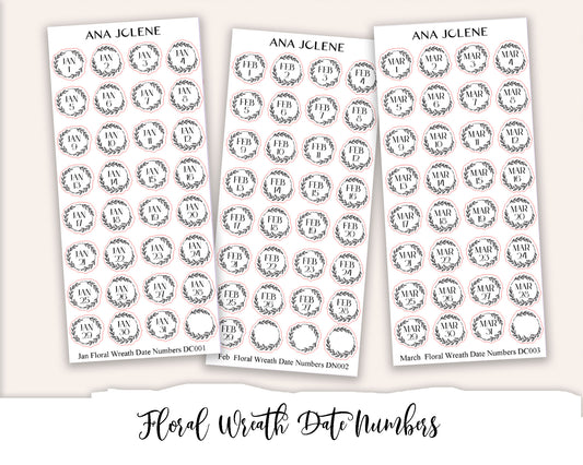 Floral Wreath Date Numbers