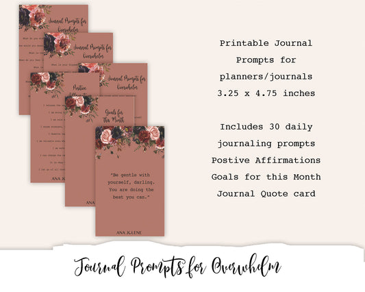 Journal Prompts for Overwhelm and Depression Printable