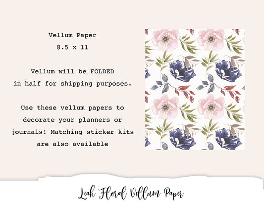 Leah Floral Vellum Paper