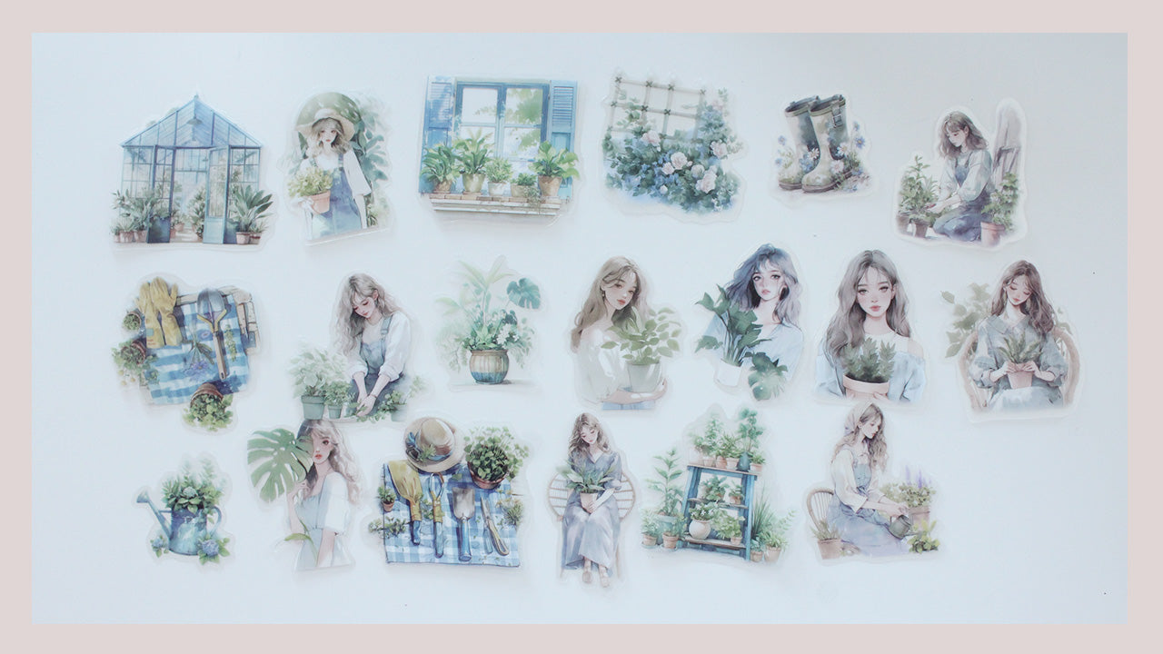 Plant Fashion Girl Diecut Sticker Pack