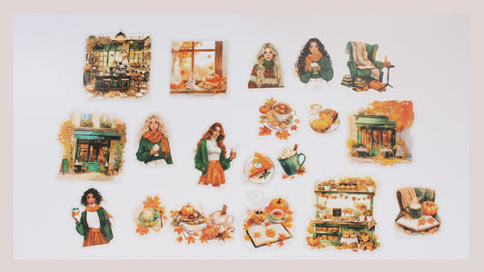 Fall Fashion Girl Diecut Sticker Pack