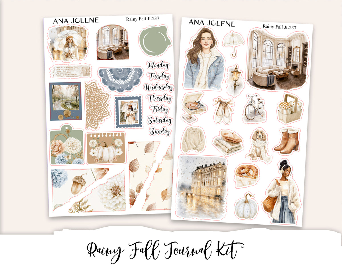 RAINY FALL Mini Journal Sticker Kit