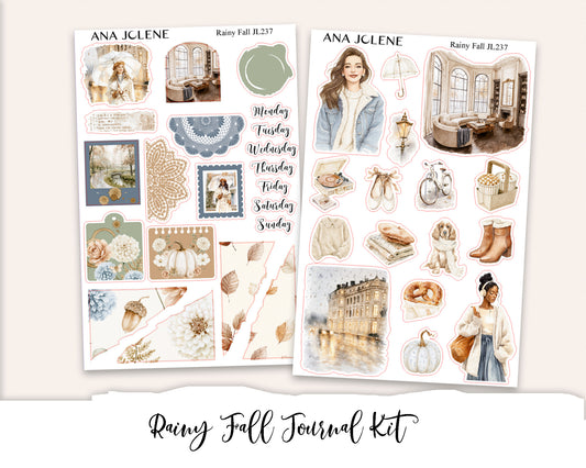 RAINY FALL Mini Journal Sticker Kit