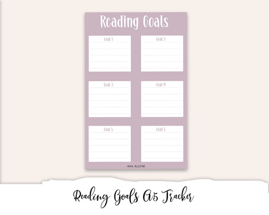 Reading Goals Tracker Full Page Sticker - A5 Reading Journal