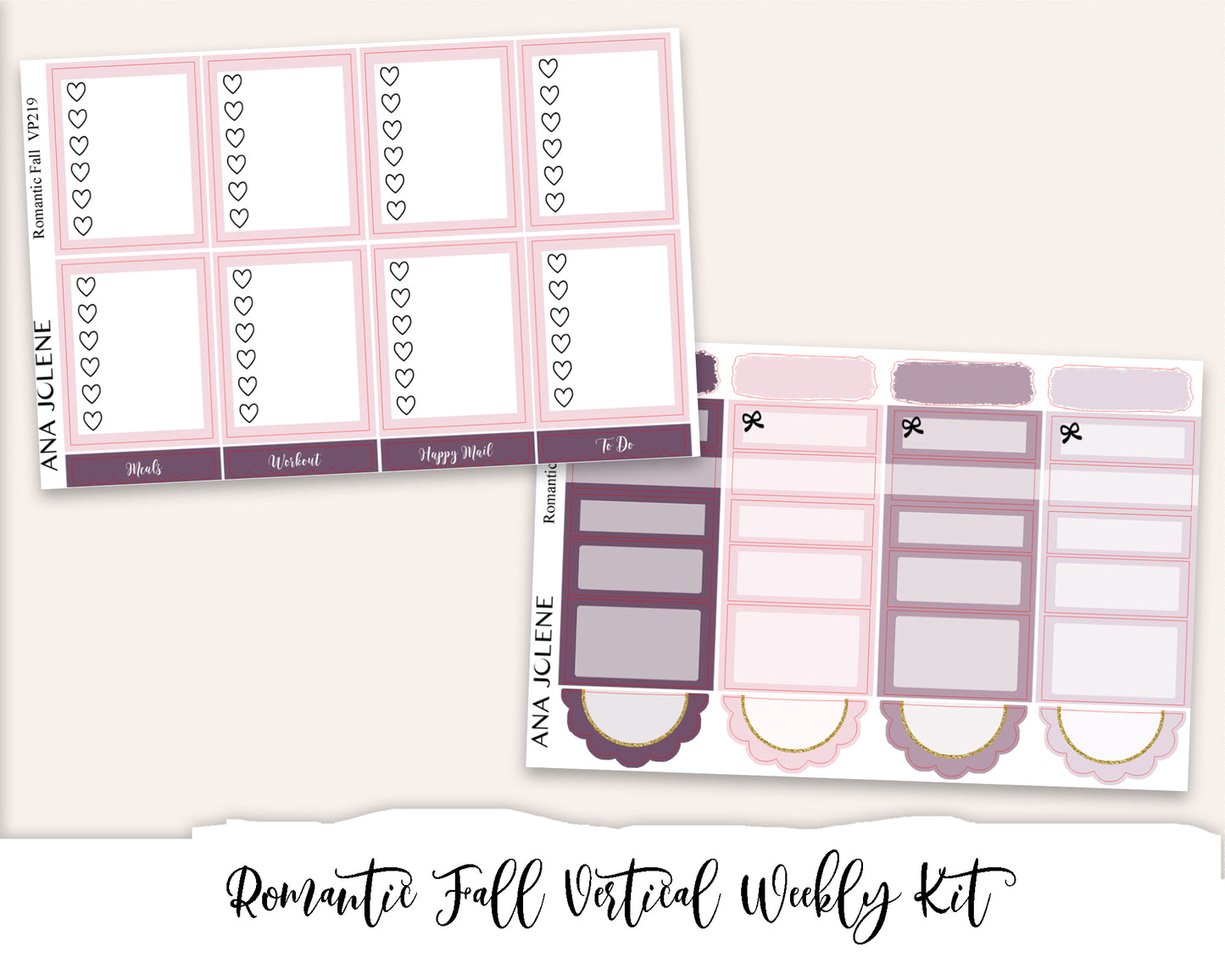 ROMANTIC FALL Planner Sticker Kit (Vertical Weekly)