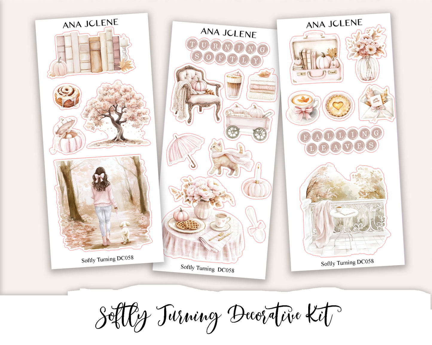 SOFTLY TURNING Decorative Planner Sticker Kit