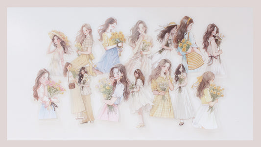 Spring Fashion Girl Diecut Sticker Pack
