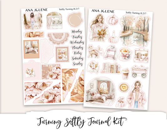 SOFTLY TURNING  Mini Journal Sticker Kit