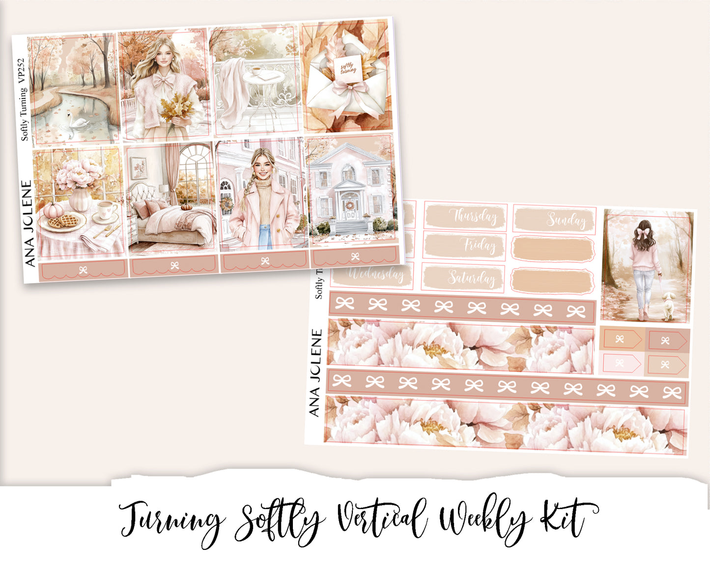 SOFTLY TURNING Planner Sticker Kit (Vertical Weekly)