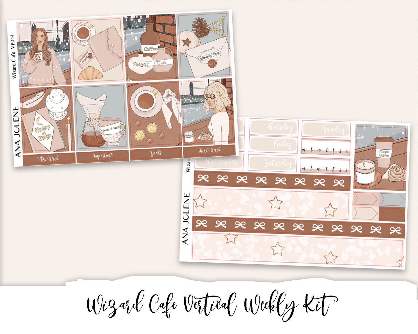 WIZARD CAFE Planner Sticker Kit (Vertical Weekly)