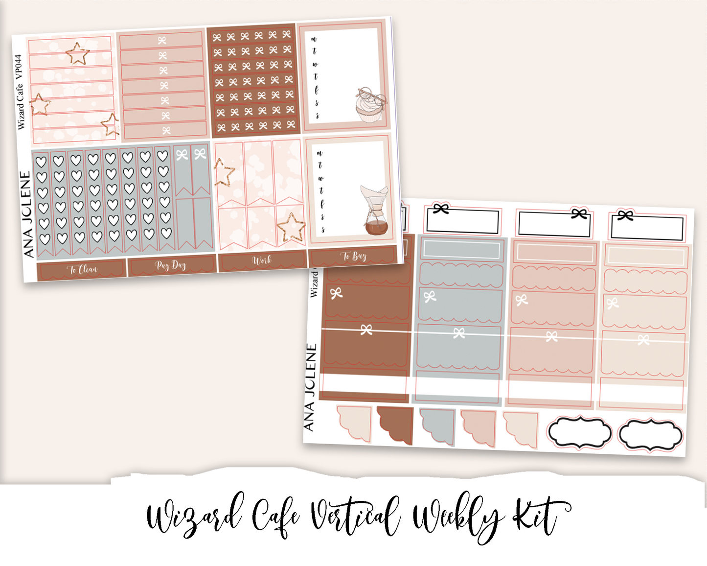 WIZARD CAFE Planner Sticker Kit (Vertical Weekly)