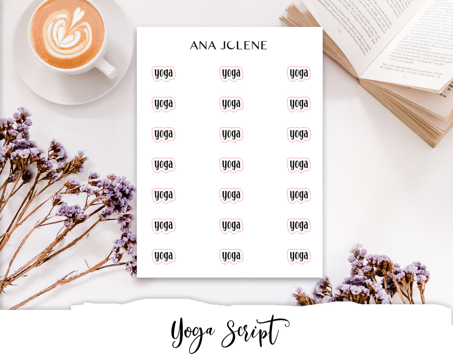 Yoga Script Stickers