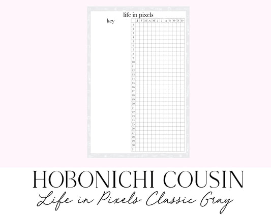 Hobonichi Cousin A5 Life in Pixels Mood Tracker Classic Gray (Full Page Printable Stickers)