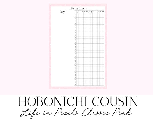 Hobonichi Cousin A5 Life in Pixels Mood Tracker Classic Pink (Full Page Printable Stickers)