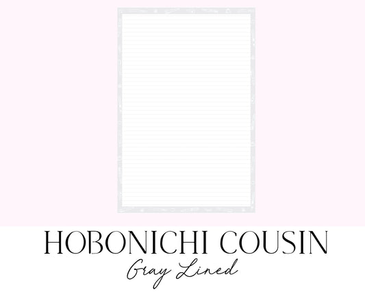 Hobonichi Cousin A5 Lined Notes Gray (Full Page Printable Stickers)
