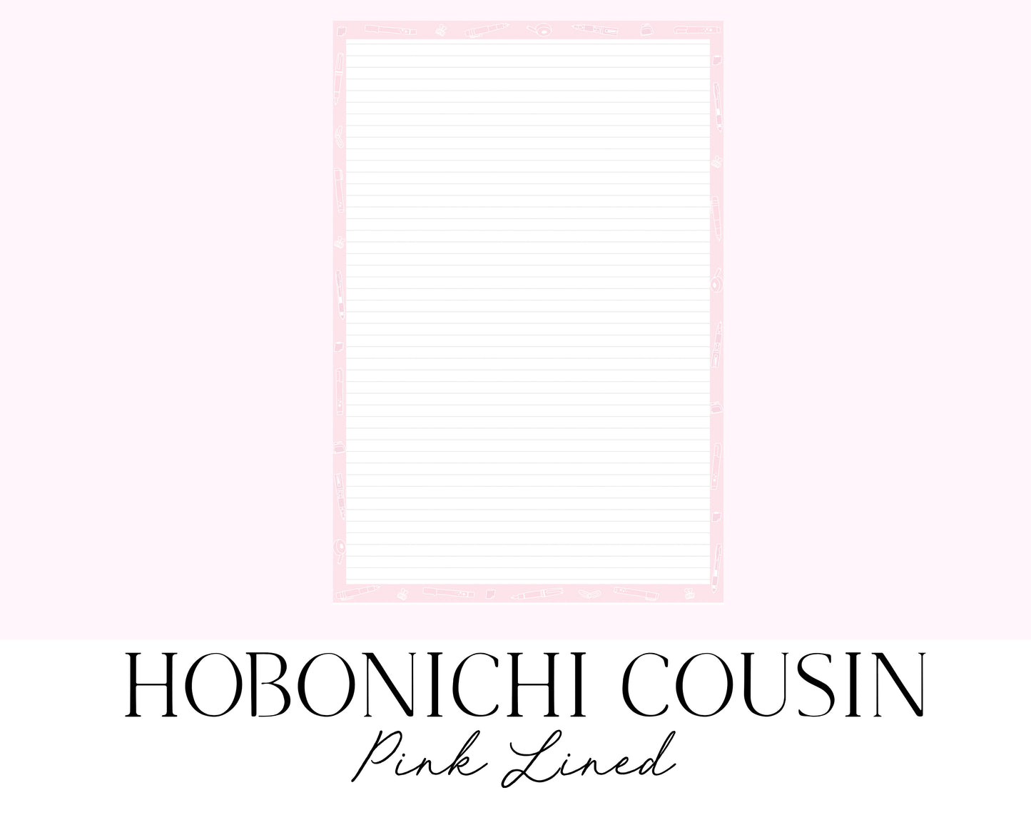 Hobonichi Cousin A5 Lined Notes Pink (Full Page Printable Stickers)