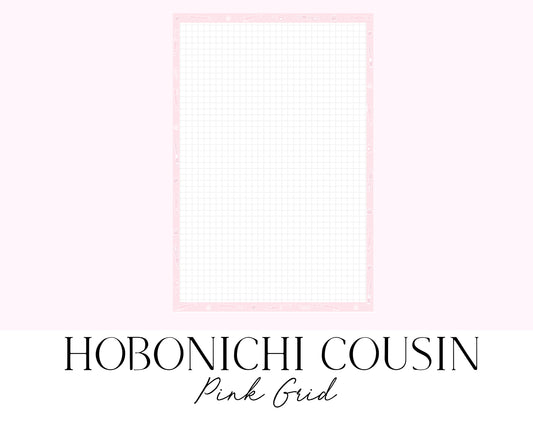 Hobonichi Cousin A5 Grid Notes Pink  (Full Page Printable Stickers)