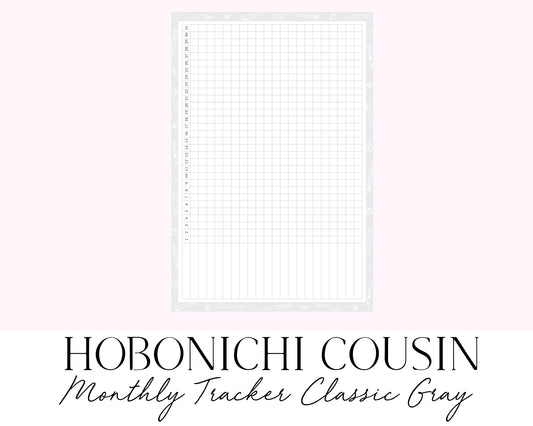 Hobonichi Cousin A5 Monthly Habit Tracker Classic Gray (Full Page Printable Stickers)