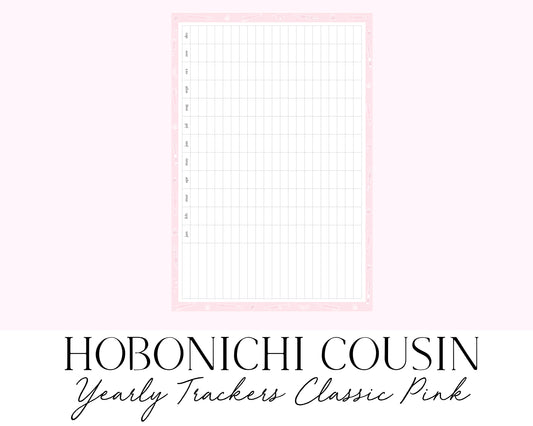 Hobonichi Cousin A5 Yearly Habit Tracker Classic Pink (Full Page Printable Stickers)