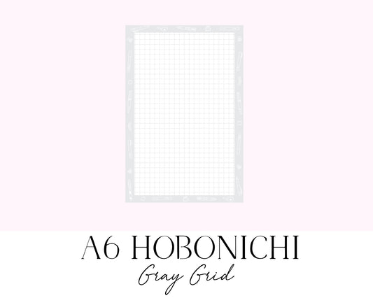 A6 Hobonichi Grid Notes Gray  (Full Page Printable Stickers)