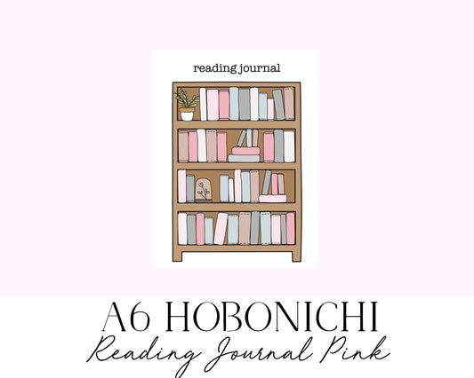 A6 Hobonichi Reading Journal Pink (Full Page Printable Stickers)