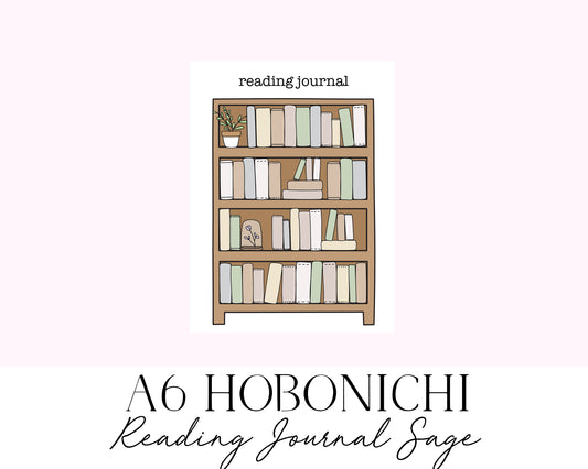 A6 Hobonichi Reading Journal Sage (Full Page Printable Stickers)