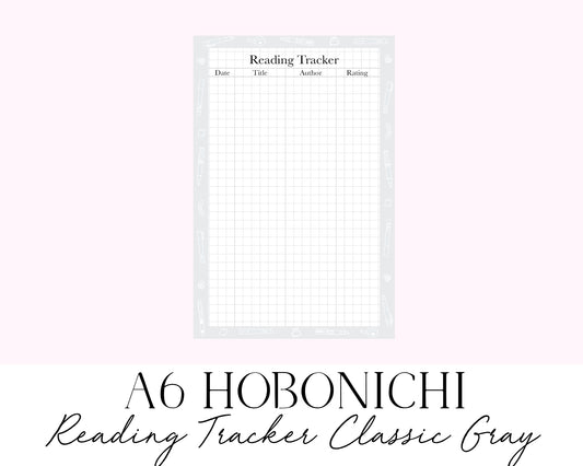 A6 Hobonichi Reading Tracker Classic Gray(Full Page Printable Stickers)