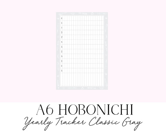 A6 Hobonichi Yearly Tracker Classic Gray (Full Page Printable Stickers)