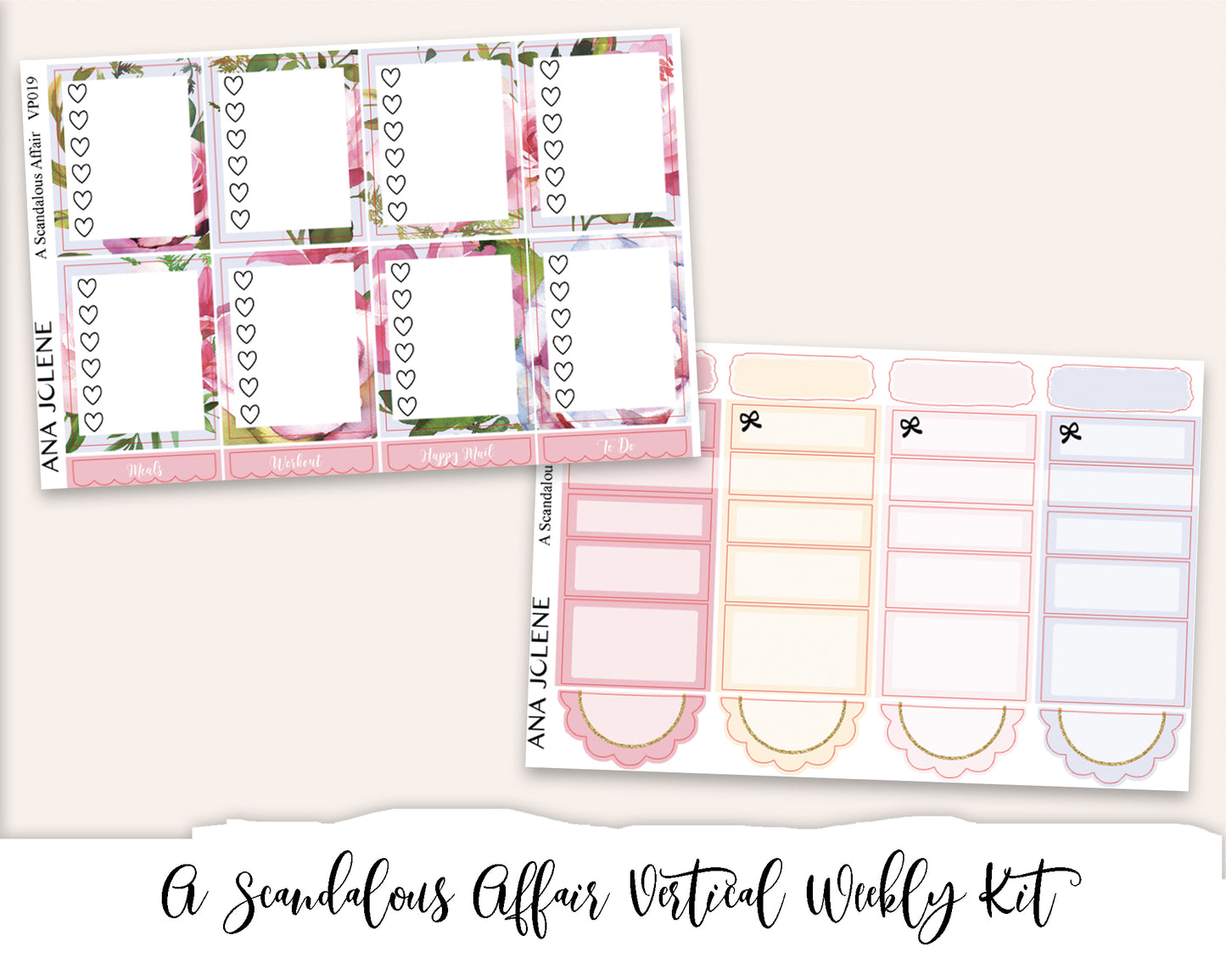 A SCANDALOUS AFFAIR Planner Sticker Kit (Vertical Weekly)