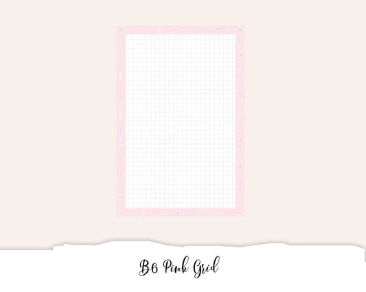 B6 Pink Grid (Full Page Printable Stickers)