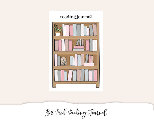 B6 Pink Reading Journal (Full Page Printable Stickers)