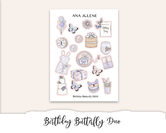 BIRTHDAY BUTTERFLY Deco Stickers
