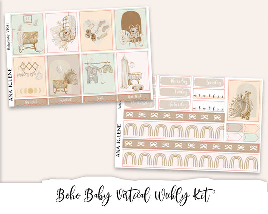 BOHO BABY Planner Sticker Kit (Vertical Weekly)