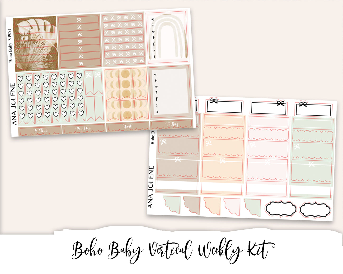 BOHO BABY Planner Sticker Kit (Vertical Weekly)