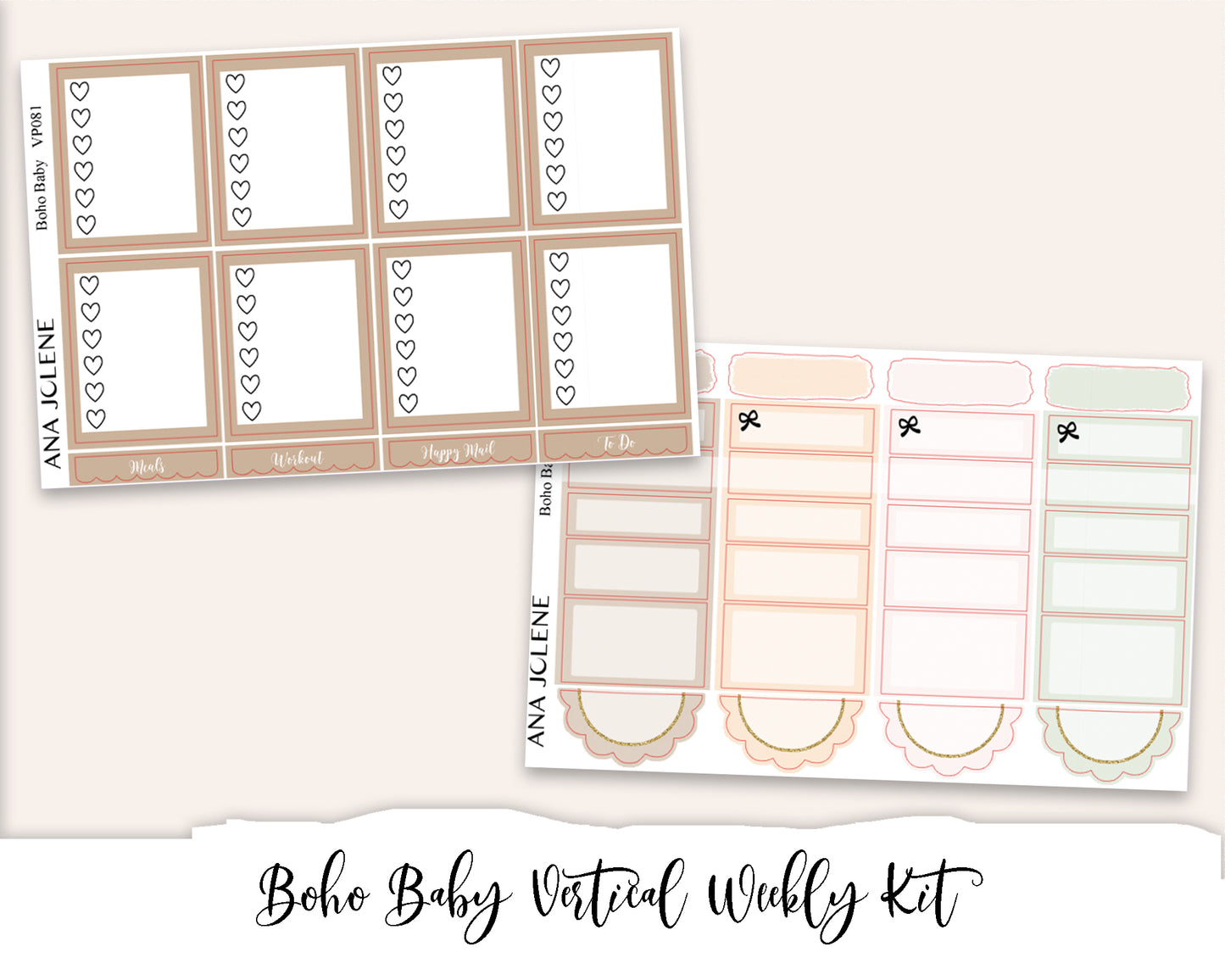 BOHO BABY Planner Sticker Kit (Vertical Weekly)