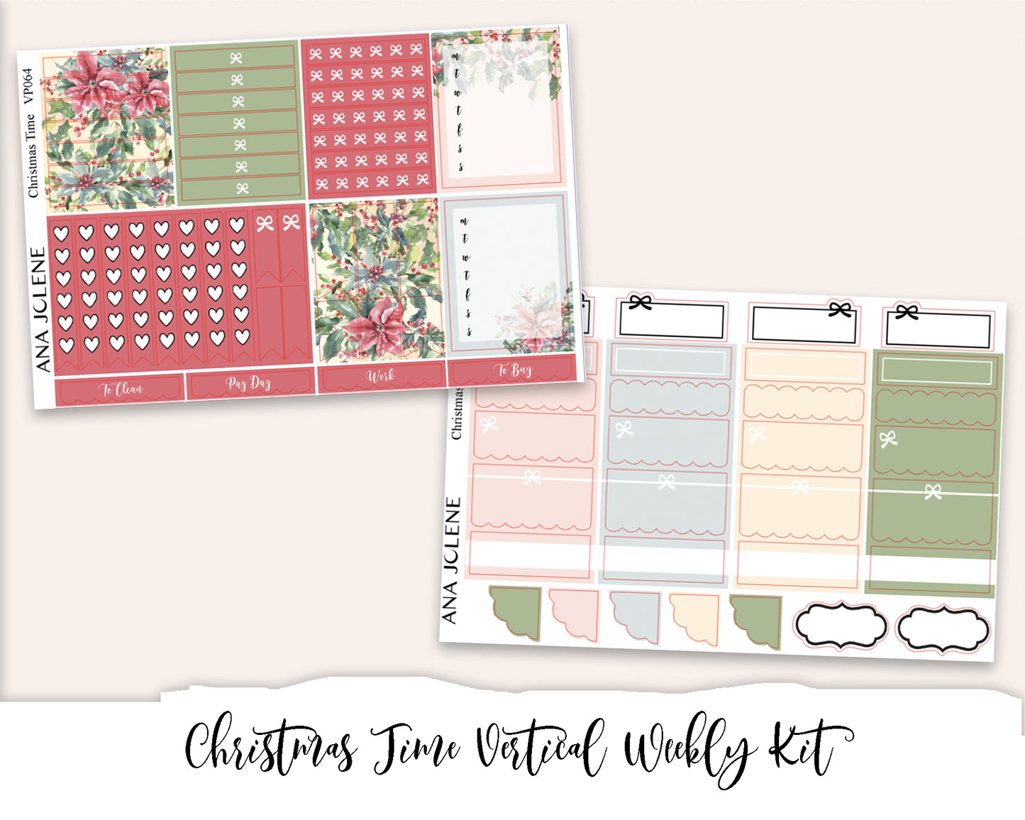 CHRISTMAS TIME Planner Sticker Kit (Vertical Weekly)