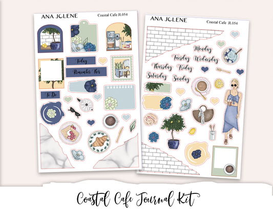 COASTAL CAFE Mini Journal Sticker Kit