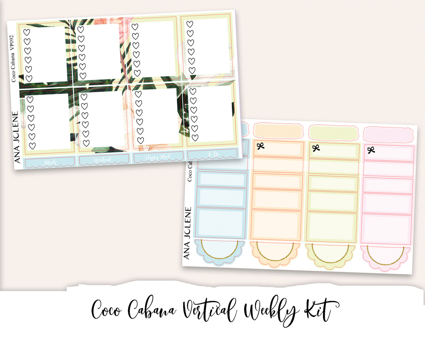 COCO CABANA Planner Sticker Kit (Vertical Weekly)