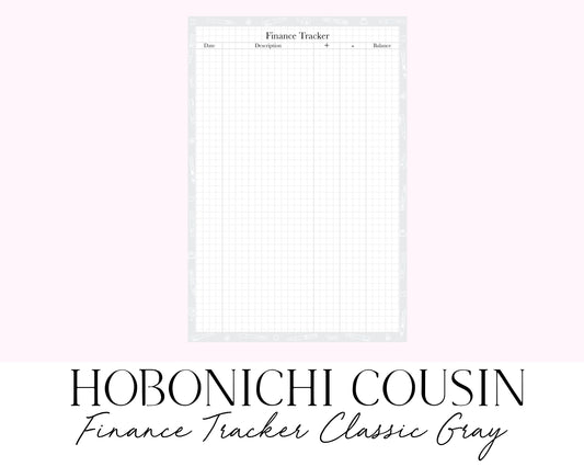 Hobonichi Cousin A5 Finance Tracker Classic Gray (Full Page Printable Stickers)