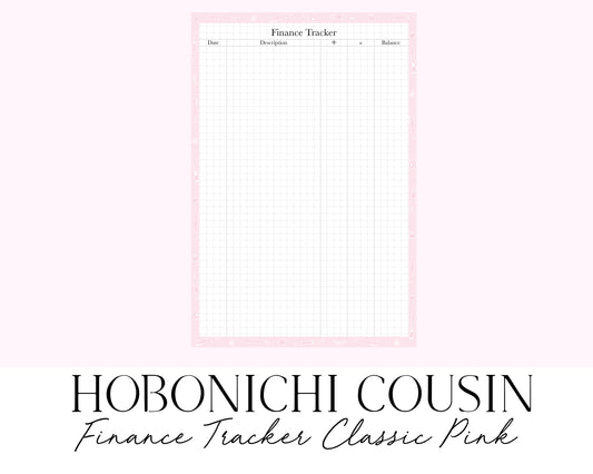 Hobonichi Cousin A5 Finance Tracker Classic Pink (Full Page Printable Stickers)