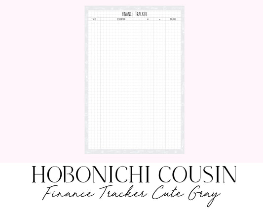 Hobonichi Cousin A5 Finance Tracker Cute Gray (Full Page Printable Stickers)