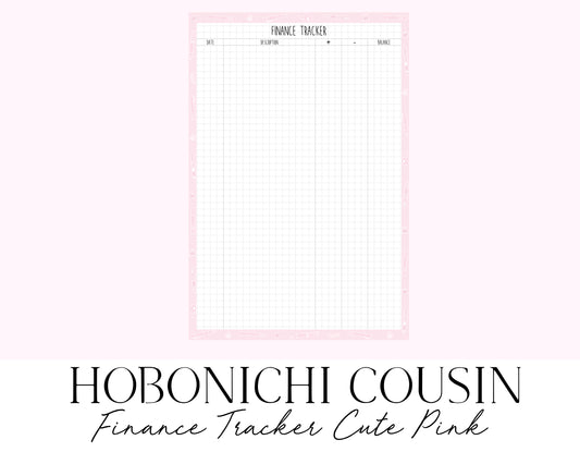 Hobonichi Cousin A5 Finance Tracker Cute Pink (Full Page Printable Stickers)