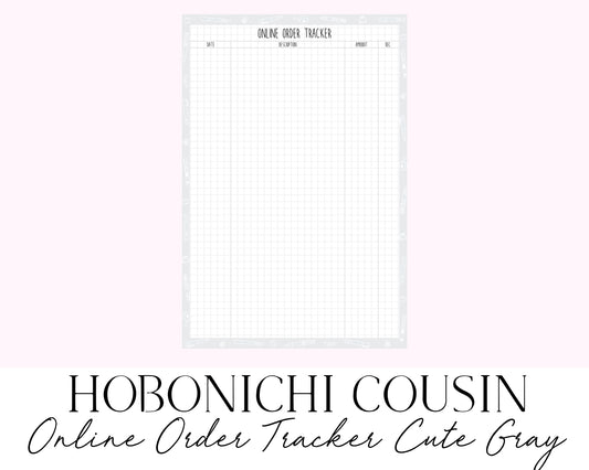 Hobonichi Cousin A5 2023 Online Order Tracker Cute Gray (Full Page Printable Stickers)