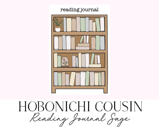 Hobonichi Cousin A5 2023 Reading Journal Sage (Full Page Printable Stickers)