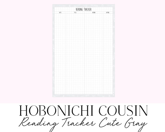 Hobonichi Cousin A5 2023 Reading Tracker Cute Gray (Full Page Printable Stickers)