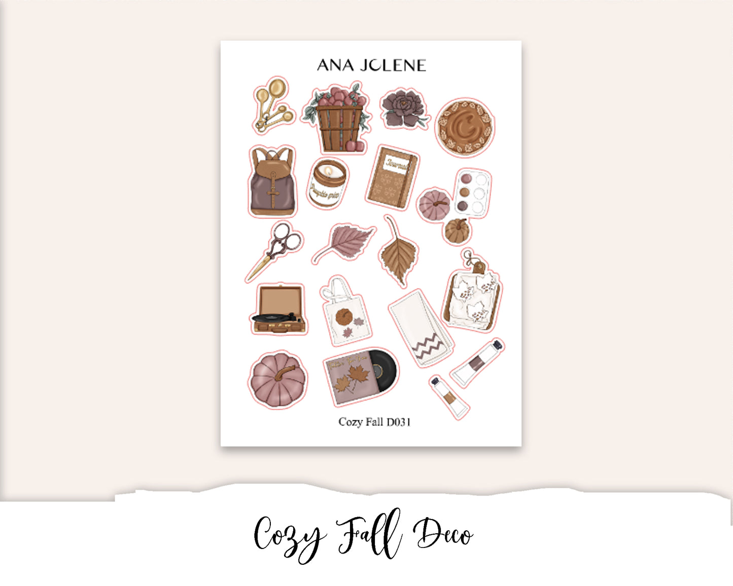 COZY FALL EC A5 Monthly Planner Sticker Kit